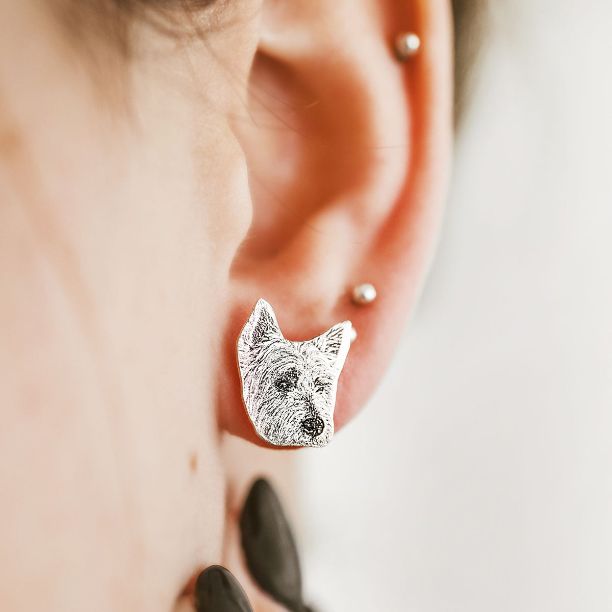 Pet face silhouette earrings – Bijoun