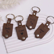 Leather Photo Silhouette Keychain