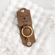 Leather case projection keychain - Bijoun